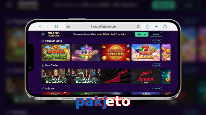 Main screen of Pakjeto ios page for PK players